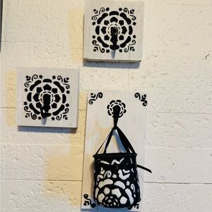 Black and White Wall Hook Set